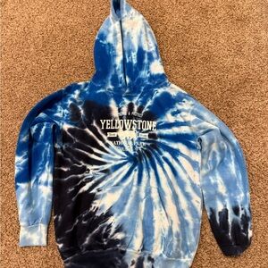 Blue Yellowstone Tie-Dye Hoodie
